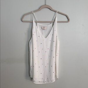 LOFT White Camisole with Colorful Dots